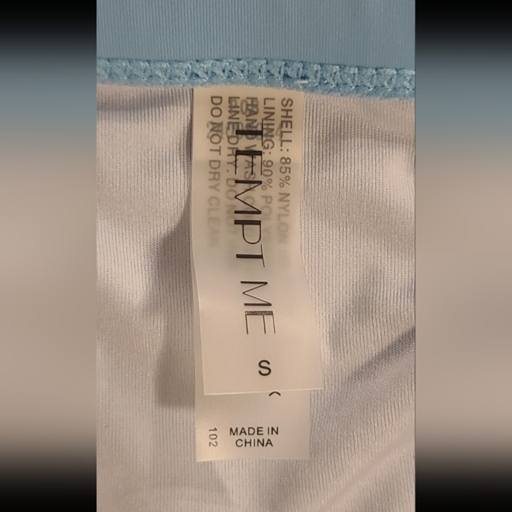 #52- Tempt Me Scoop Neck Sporty Bikini Swimwear Set in Light Blue, Small - Picture 6 of 11